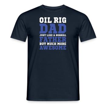 Oil rig oil gas worker drilling oil platform father - Men's T-Shirt - navy - Front - AI Model Male 178 light (178cm)