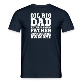 Oil rig oil gas worker drilling oil platform father - Men's T-Shirt - navy - Front - AI Model Male 178 light (178cm)