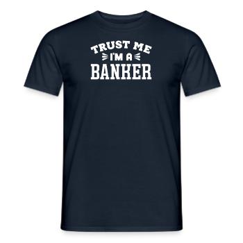 Employé de banque Banque Banquier Institution financière - T-shirt homme - marine - Devant - AI Model Male 178 light (178cm)