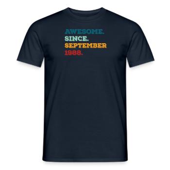 Geburtstag September 1988 Geboren Geburtsjahr - Männer T-Shirt - Navy - Vorne - AI Model Male 178 light (178cm)