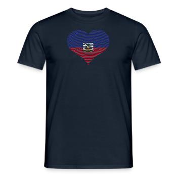 Haiti Heartbeat Flag Vintage Haiti Heart - Men's T-Shirt - navy - Front - AI Model Male 178 light (178cm)