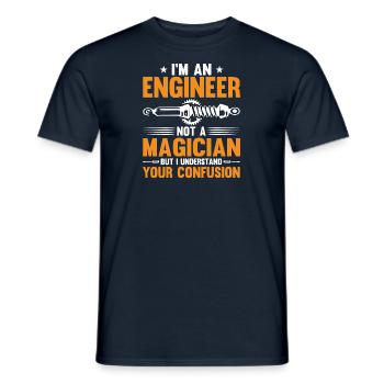 Ingenieur Gehirn Maschinenbau Elektrotechnik Mathe - Männer T-Shirt - Navy - Vorne - AI Model Male 178 light (178cm)