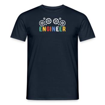 Ingenieur Gehirn Maschinenbau Elektrotechnik Mathe - Männer T-Shirt - Navy - Vorne - AI Model Male 178 light (178cm)