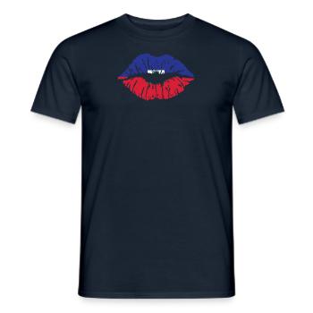Haiti Heartbeat Flag Vintage Haiti Heart - Men's T-Shirt - navy - Front - AI Model Male 178 light (178cm)