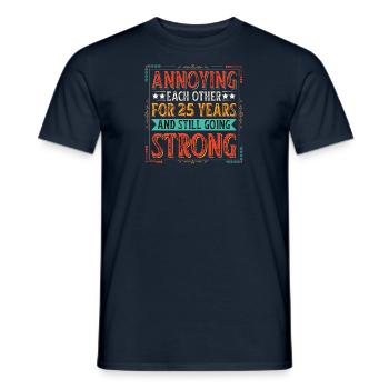 Noces d’argent 25 ans mariées Anniversaire de mariage - T-shirt homme - marine - Devant - AI Model Male 178 light (178cm)