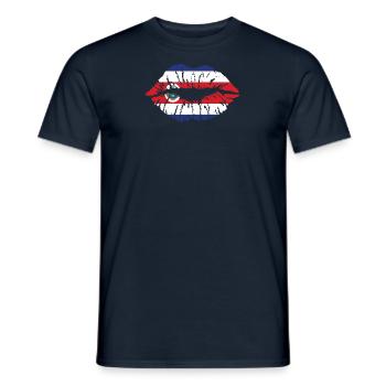 Costa Rica Flag Flag Heart - Men's T-Shirt - navy - Front - AI Model Male 178 light (178cm)