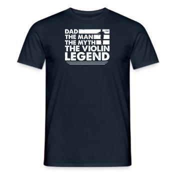 Violon Père Violoniste Cordes Papa - T-shirt homme - marine - Devant - AI Model Male 178 light (178cm)