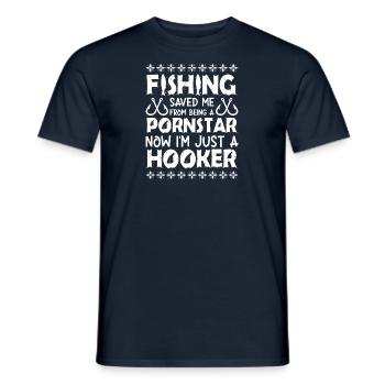 Thérapie Pêche de lac Carpe de lac Pêcheur Appât - T-shirt homme - marine - Devant - AI Model Male 178 light (178cm)