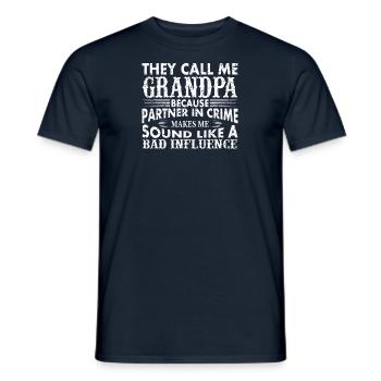 Grand-père la mauvaise influence - T-shirt homme - marine - Devant - AI Model Male 178 light (178cm)