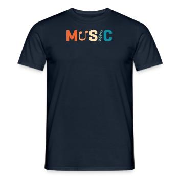 Vinyl Musiker Retro Musik Vinyl Vintage Musizieren - Männer T-Shirt - Navy - Vorne - AI Model Male 178 light (178cm)