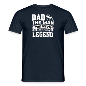 Beekeepers Papa Funny Daddy Proverbs Father's Day - Men's T-Shirt - navy - Front - AI Model Male 178 light (178cm)