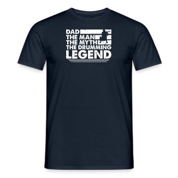 Schlagzeuger Vater Drummer Trommeln Papa - Männer T-Shirt - Navy - Vorne - AI Model Male 178 light (178cm)