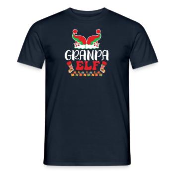 Grandpa Elf Christmas - Men's T-Shirt - navy - Front - AI Model Male 178 light (178cm)