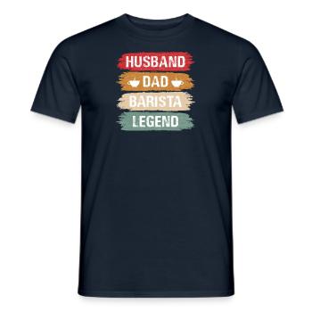Barman Barman Barista Cadeau Père Papa Papa Papa - T-shirt homme - marine - Devant - AI Model Male 178 light (178cm)
