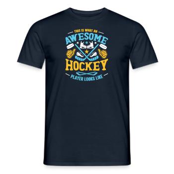 Eishockey Verein Team Sport Geschenk - Männer T-Shirt - Navy - Vorne - AI Model Male 178 light (178cm)