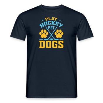 Club de hockey sur glace Sport d’équipe Cadeau Chiens - T-shirt homme - marine - Devant - AI Model Male 178 light (178cm)