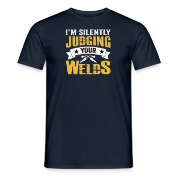 Welder Profession Heat Steel Gas TIG MAG Welding - Men's T-Shirt - navy - Front - AI Model Male 178 light (178cm)