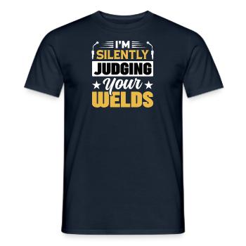 Welder Profession Heat Steel Gas TIG MAG Welding - Men's T-Shirt - navy - Front - AI Model Male 178 light (178cm)