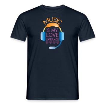 Vinyl Musiker Retro Musik Vinyl Vintage Musizieren - Männer T-Shirt - Navy - Vorne - AI Model Male 178 light (178cm)