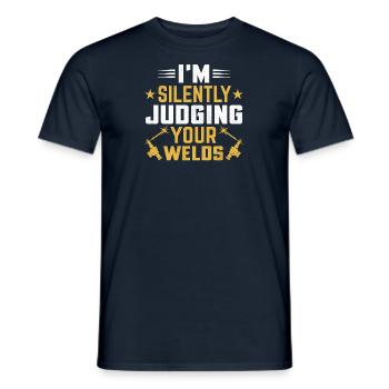 Welder Profession Heat Steel Gas TIG MAG Welding - Men's T-Shirt - navy - Front - AI Model Male 178 light (178cm)