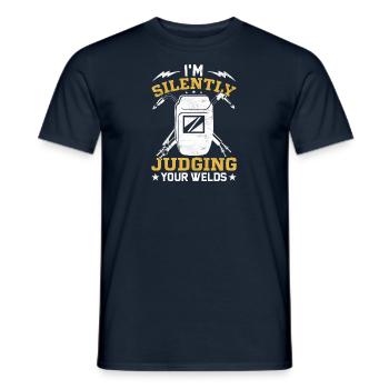 Welder Profession Heat Steel Gas TIG MAG Welding - Men's T-Shirt - navy - Front - AI Model Male 178 light (178cm)
