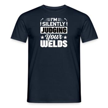 Welder Profession Heat Steel Gas TIG MAG Welding - Men's T-Shirt - navy - Front - AI Model Male 178 light (178cm)