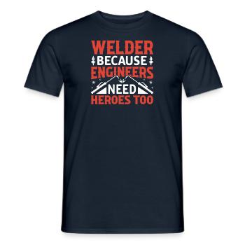 Welder Profession Heat Steel Gas TIG MAG Welding - Men's T-Shirt - navy - Front - AI Model Male 178 light (178cm)
