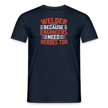 Welder Profession Heat Steel Gas TIG MAG Welding - Men's T-Shirt - navy - Front - AI Model Male 178 light (178cm)