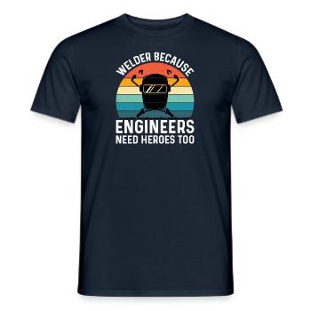 Welder Profession Heat Steel Gas TIG MAG Welding - Men's T-Shirt - navy - Front - AI Model Male 178 light (178cm)