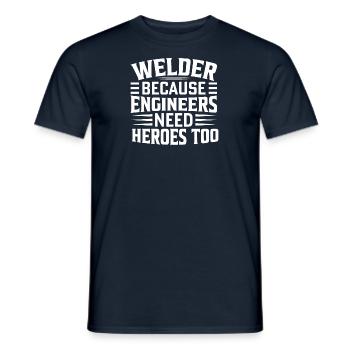 Welder Profession Heat Steel Gas TIG MAG Welding - Men's T-Shirt - navy - Front - AI Model Male 178 light (178cm)