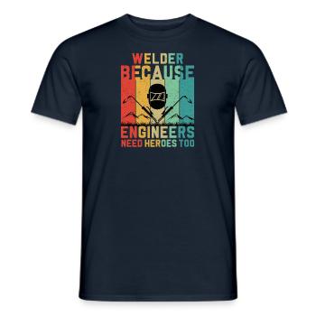 Welder Profession Heat Steel Gas TIG MAG Welding - Men's T-Shirt - navy - Front - AI Model Male 178 light (178cm)