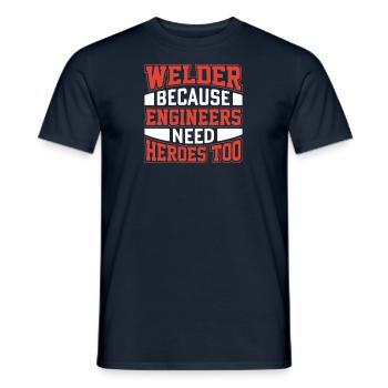 Welder Profession Heat Steel Gas TIG MAG Welding - Men's T-Shirt - navy - Front - AI Model Male 178 light (178cm)