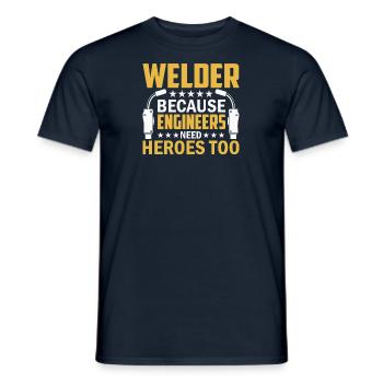 Welder Profession Heat Steel Gas TIG MAG Welding - Men's T-Shirt - navy - Front - AI Model Male 178 light (178cm)