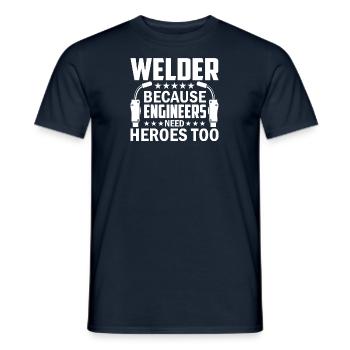 Welder Profession Heat Steel Gas TIG MAG Welding - Men's T-Shirt - navy - Front - AI Model Male 178 light (178cm)