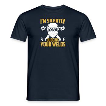 Welder Profession Heat Steel Gas TIG MAG Welding - Men's T-Shirt - navy - Front - AI Model Male 178 light (178cm)