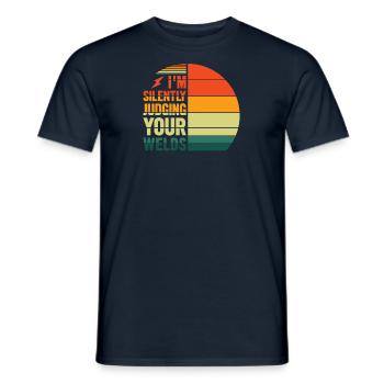 Welder Profession Heat Steel Gas TIG MAG Welding - Men's T-Shirt - navy - Front - AI Model Male 178 light (178cm)
