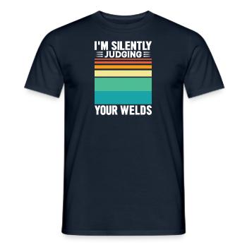 Welder Profession Heat Steel Gas TIG MAG Welding - Men's T-Shirt - navy - Front - AI Model Male 178 light (178cm)