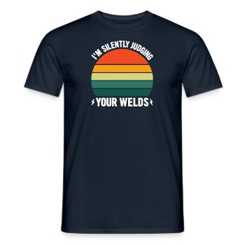 Welder Profession Heat Steel Gas TIG MAG Welding - Men's T-Shirt - navy - Front - AI Model Male 178 light (178cm)