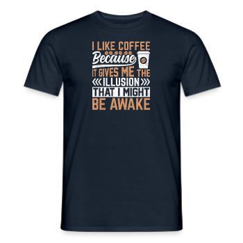 Kaffee Sarkasmus Freunde Glück Freude Cappuccino - Männer T-Shirt - Navy - Vorne - AI Model Male 178 light (178cm)