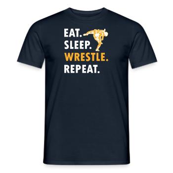 Wrestling Ringen Wrestler Ringer Geschenk - Männer T-Shirt - Navy - Vorne - AI Model Male 178 light (178cm)