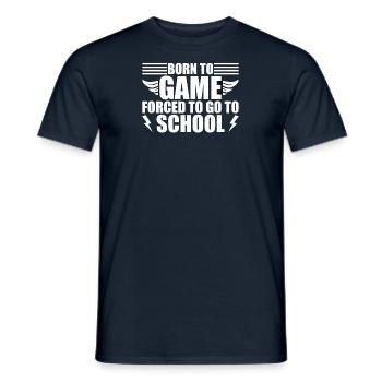 Daily routine of a gamer Gaming Sleeping - Men's T-Shirt - navy - Front - AI Model Male 178 light (178cm)