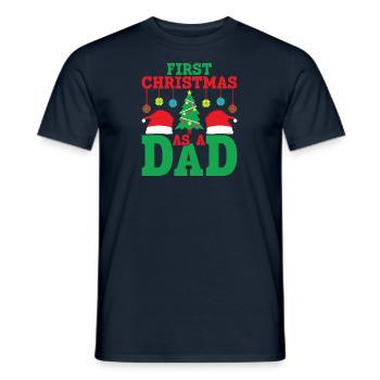 Premier Noël en tant que père annonce enceinte - T-shirt homme - marine - Devant - AI Model Male 178 light (178cm)