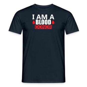Blood donation Blood donations Blood donors - Men's T-Shirt - navy - Front - AI Model Male 178 light (178cm)