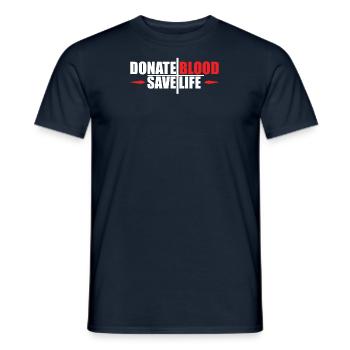 Blood donation Blood donations Blood donors - Men's T-Shirt - navy - Front - AI Model Male 178 light (178cm)