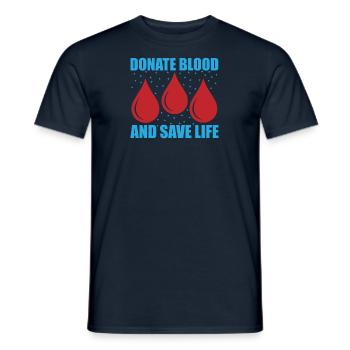 Blood donation Blood donations Blood donors - Men's T-Shirt - navy - Front - AI Model Male 178 light (178cm)