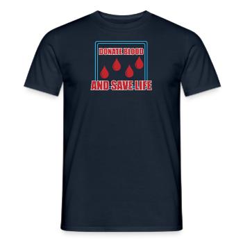 Blood donation Blood donations Blood donors - Men's T-Shirt - navy - Front - AI Model Male 178 light (178cm)