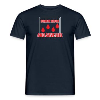 Blood donation Blood donations Blood donors - Men's T-Shirt - navy - Front - AI Model Male 178 light (178cm)
