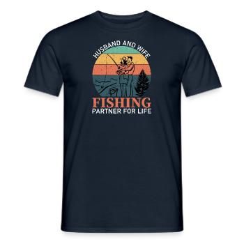 Angeln Ehemann Ehefrau - Männer T-Shirt - Navy - Vorne - AI Model Male 178 light (178cm)