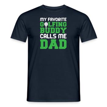 Golf Father Golfer Best Father Golf Course Papa Son - Men's T-Shirt - navy - Front - AI Model Male 178 light (178cm)