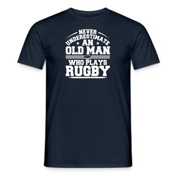 Rugby Spieler Rugbyball Mannschaft Spiel Verein - Männer T-Shirt - Navy - Vorne - AI Model Male 178 light (178cm)